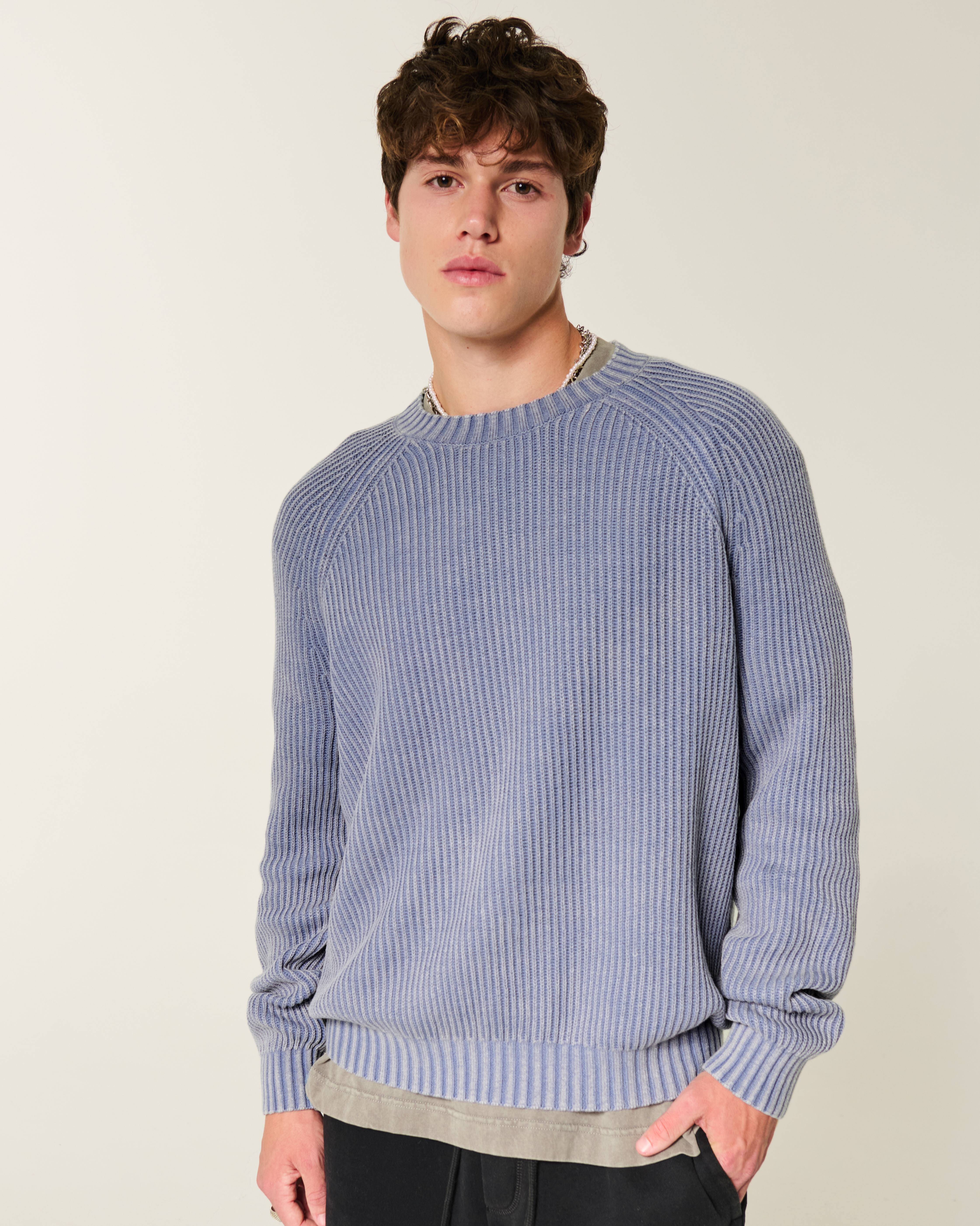 Boxy Washed Crew Sweater
