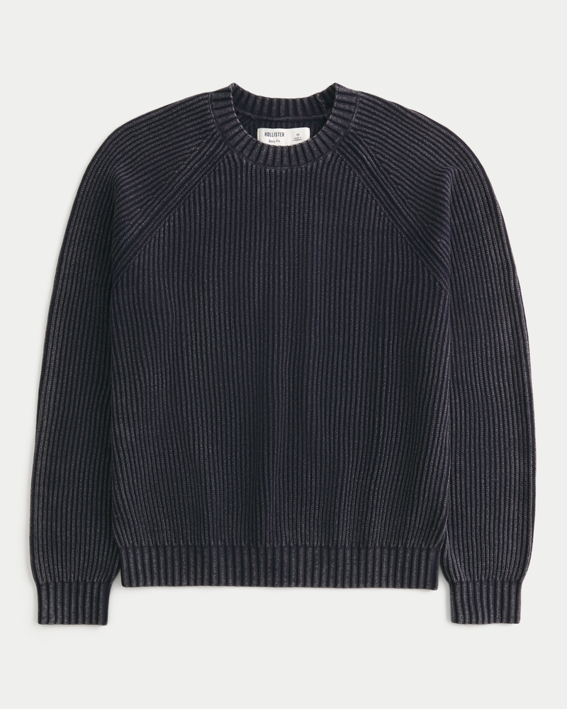 メンズウェア BRIEFING HOL MENS WOOL GAUZE CREW NECK Men's Boxy Washed Crew Sweater | Men's Clearance | HollisterCo.com