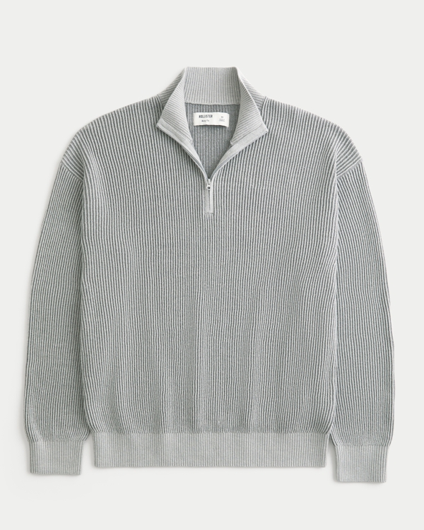 Boxy Quarter-Zip Sweater