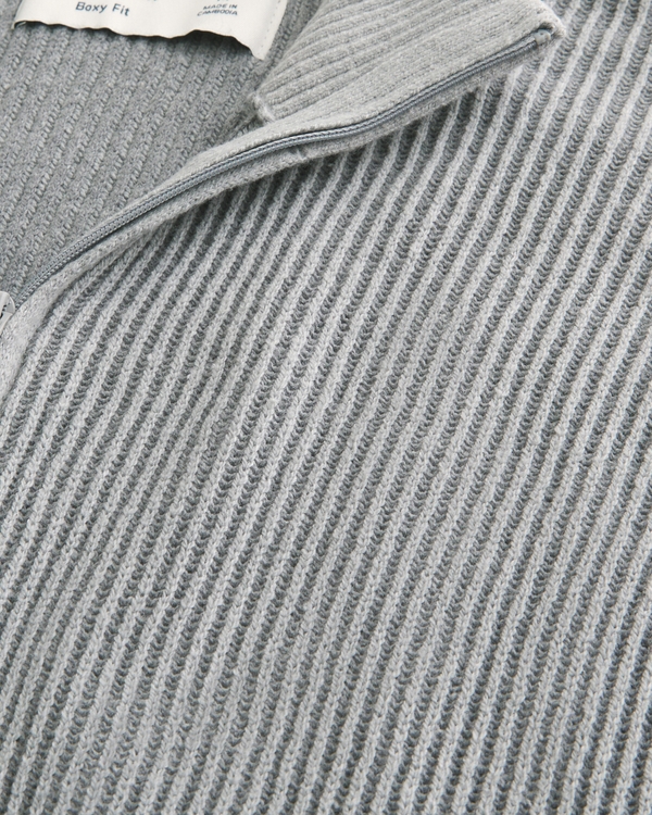 Boxy Quarter-Zip Sweater
