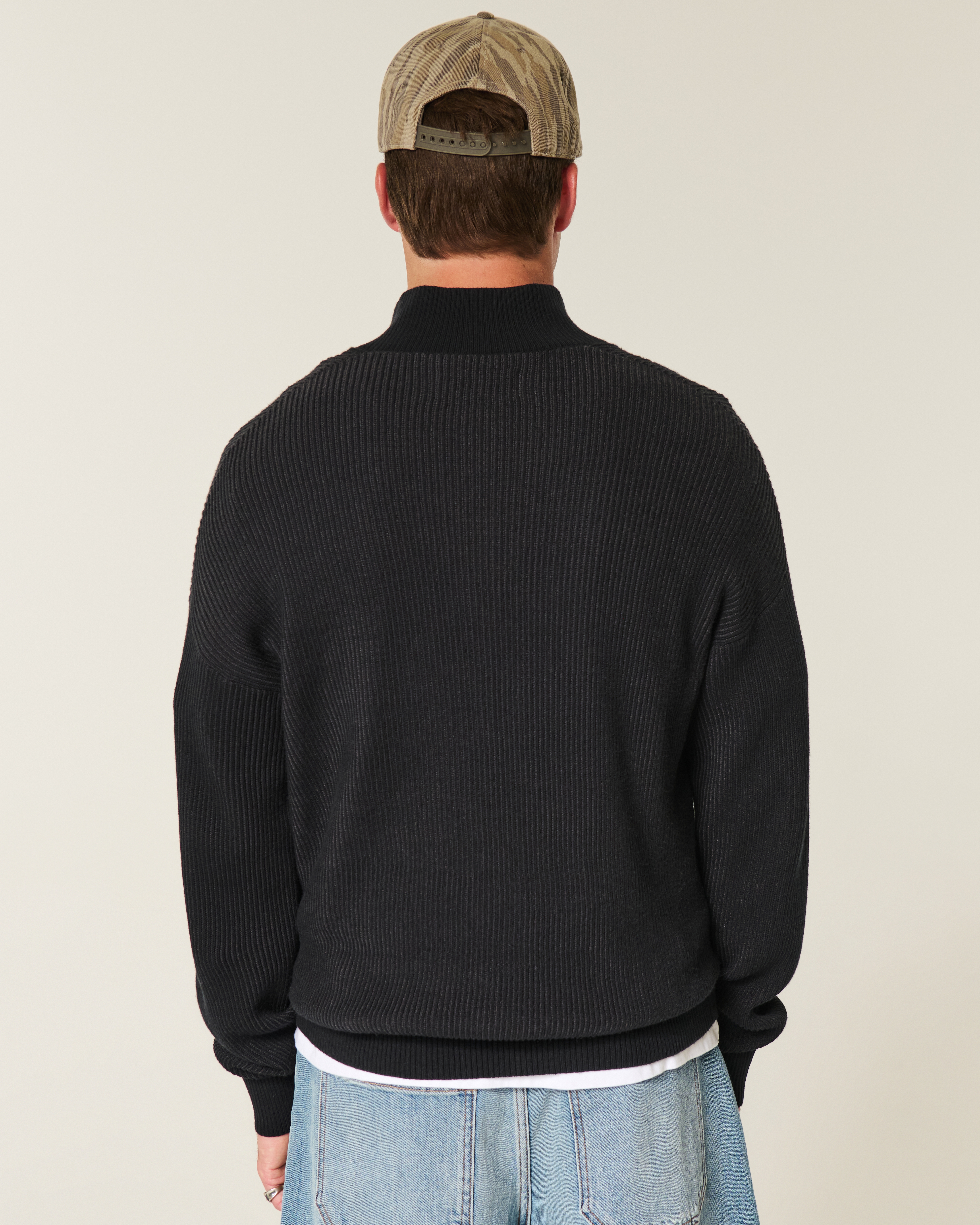 Boxy Quarter-Zip Sweater