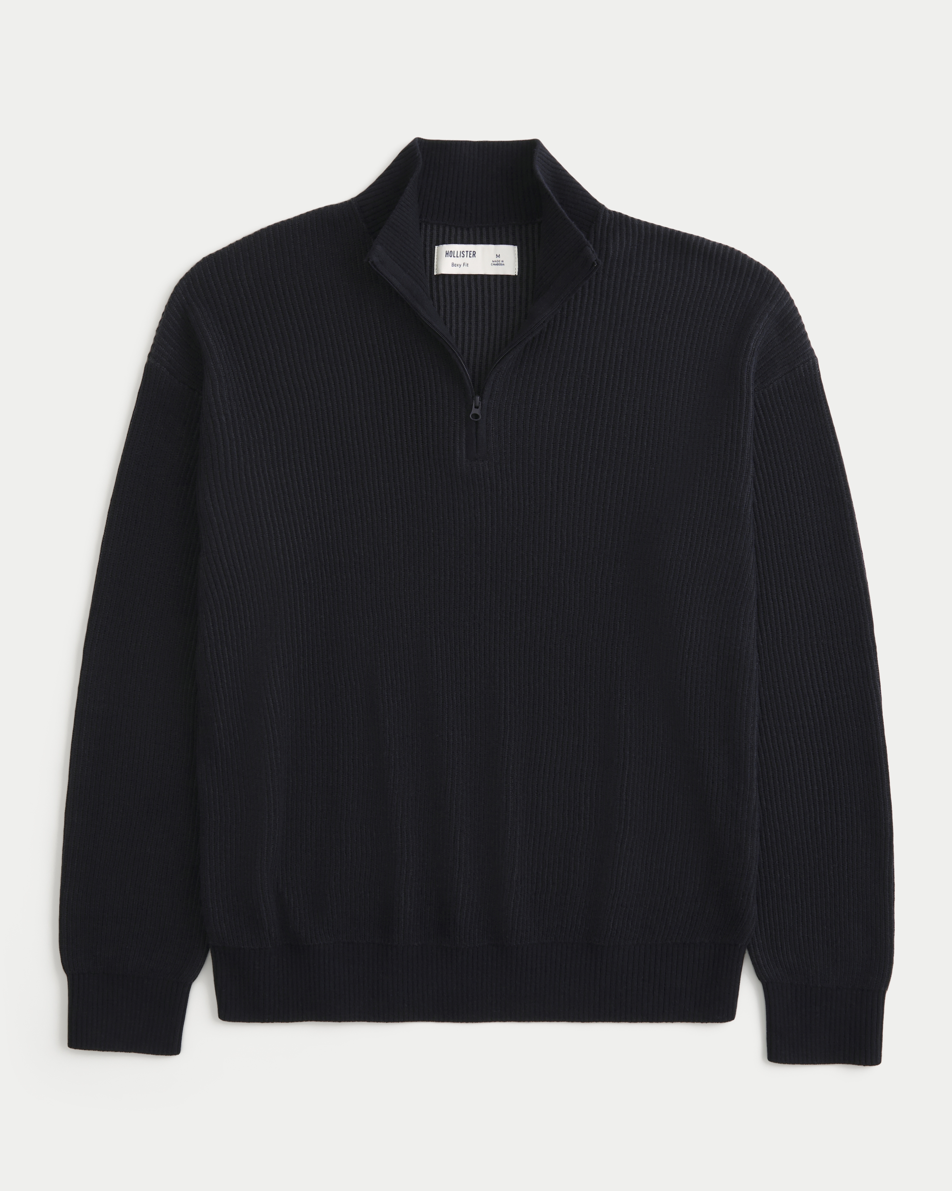 Boxy Quarter-Zip Sweater