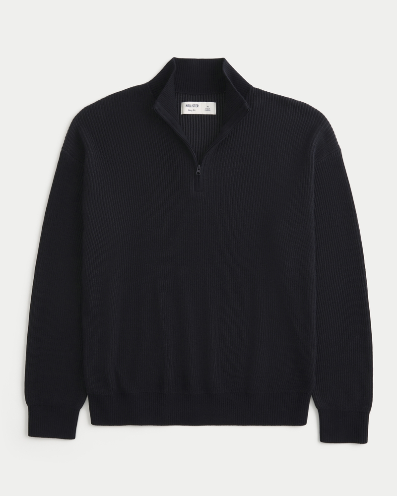 Boxy Quarter-Zip Sweater