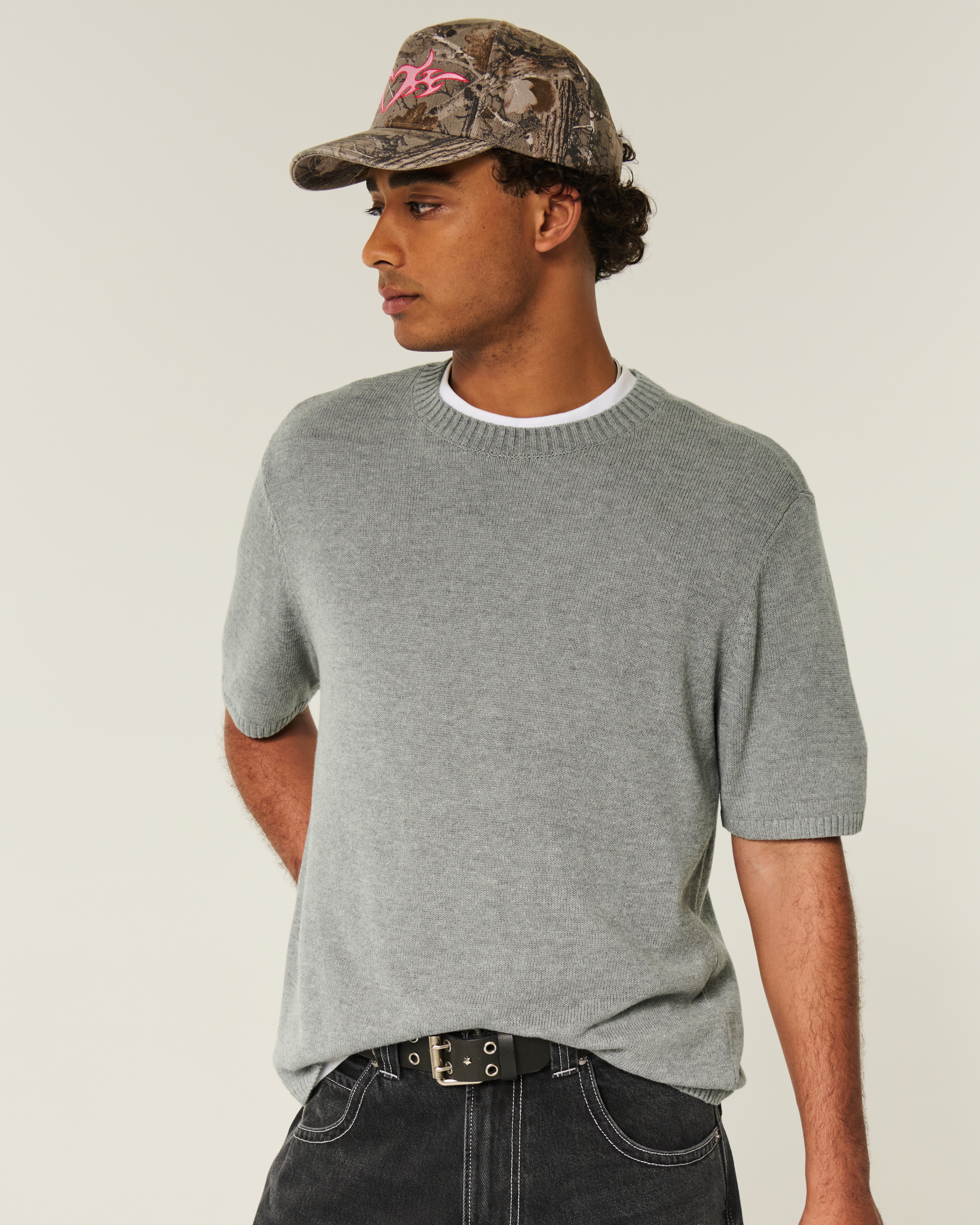 Men's Crew Sweater T-Shirt | Men's Tops | HollisterCo.com