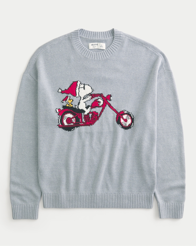 Men's Boxy Snoopy Graphic Crew Sweater | Men's Clearance