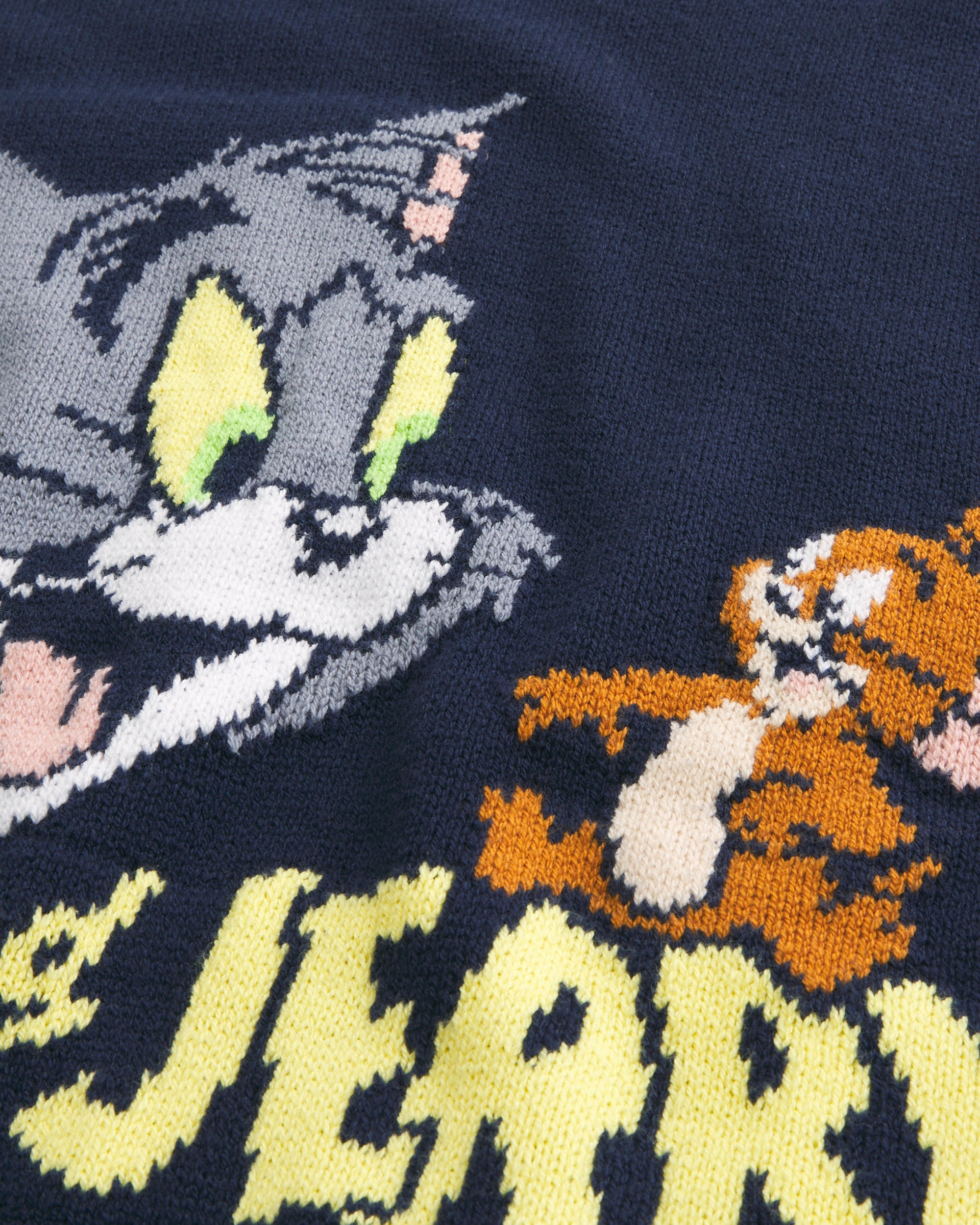 Boxy Tom and Jerry Graphic Crew Sweater