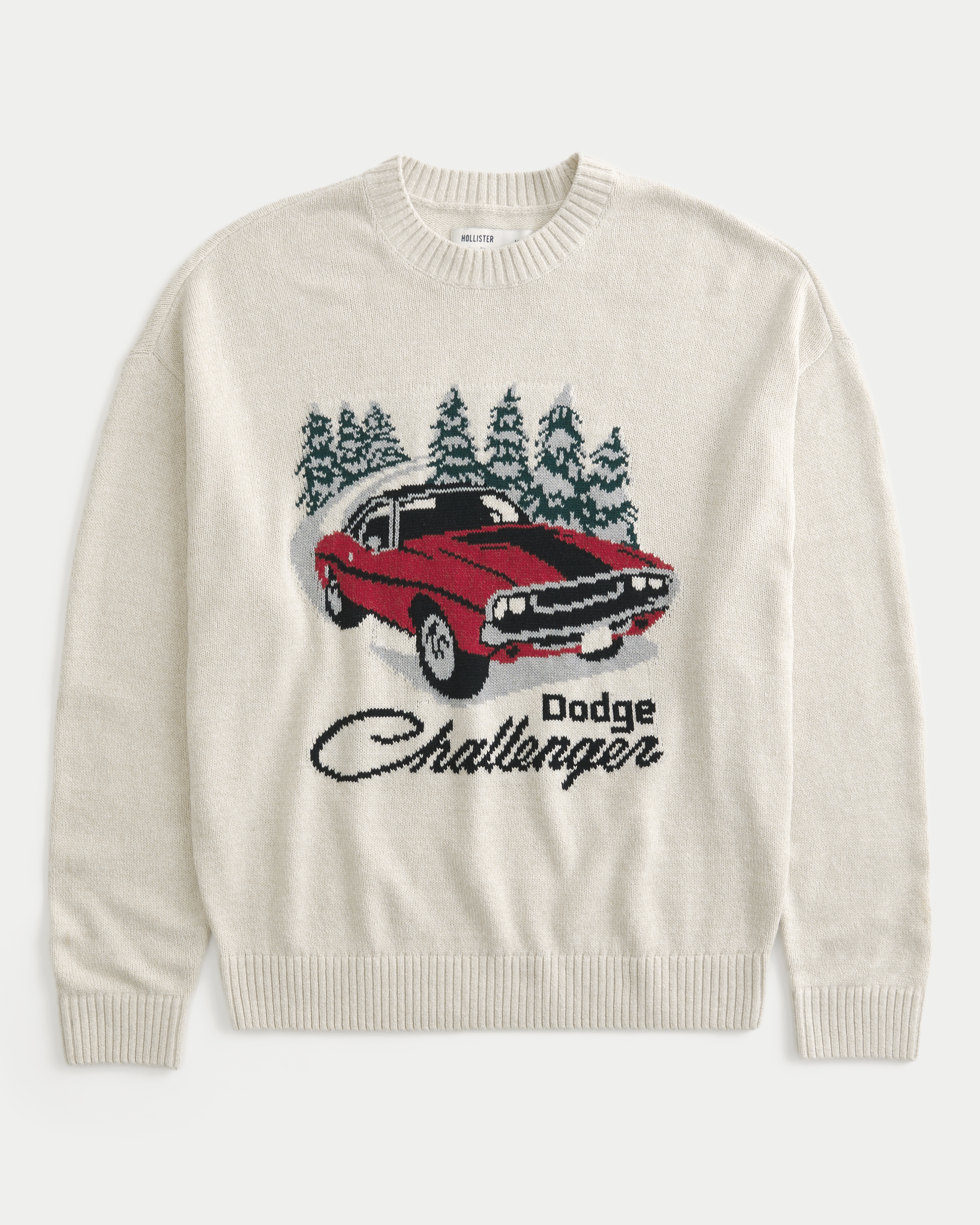 Boxy Dodge Challenger Graphic Crew Sweater