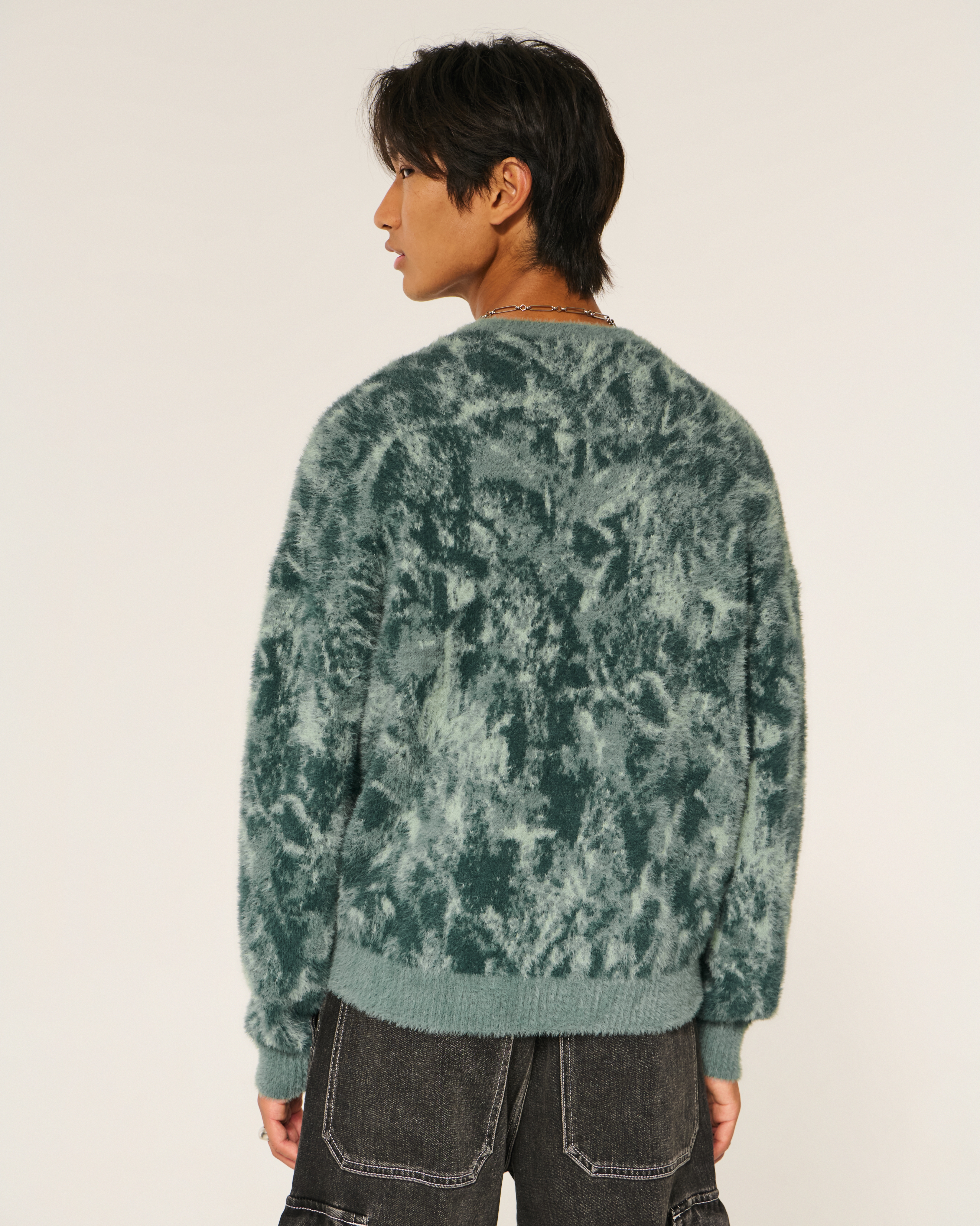 Boxy Fuzzy Crew Sweater