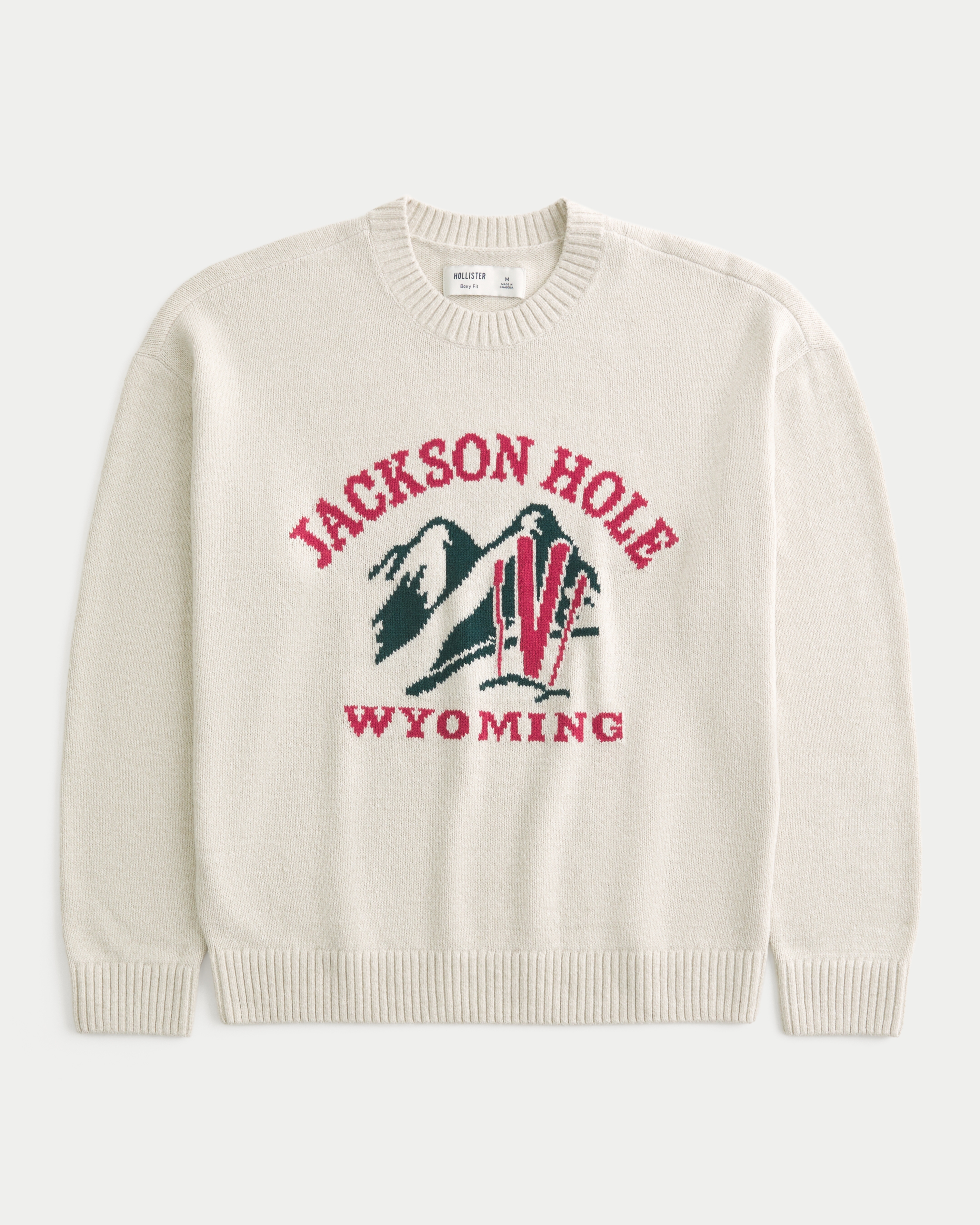 Boxy Jackson Hole Graphic Crew Sweater