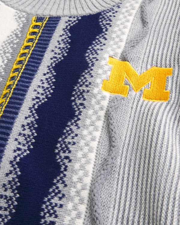 Boxy University of Michigan Wolverines Graphic Crew Sweater
