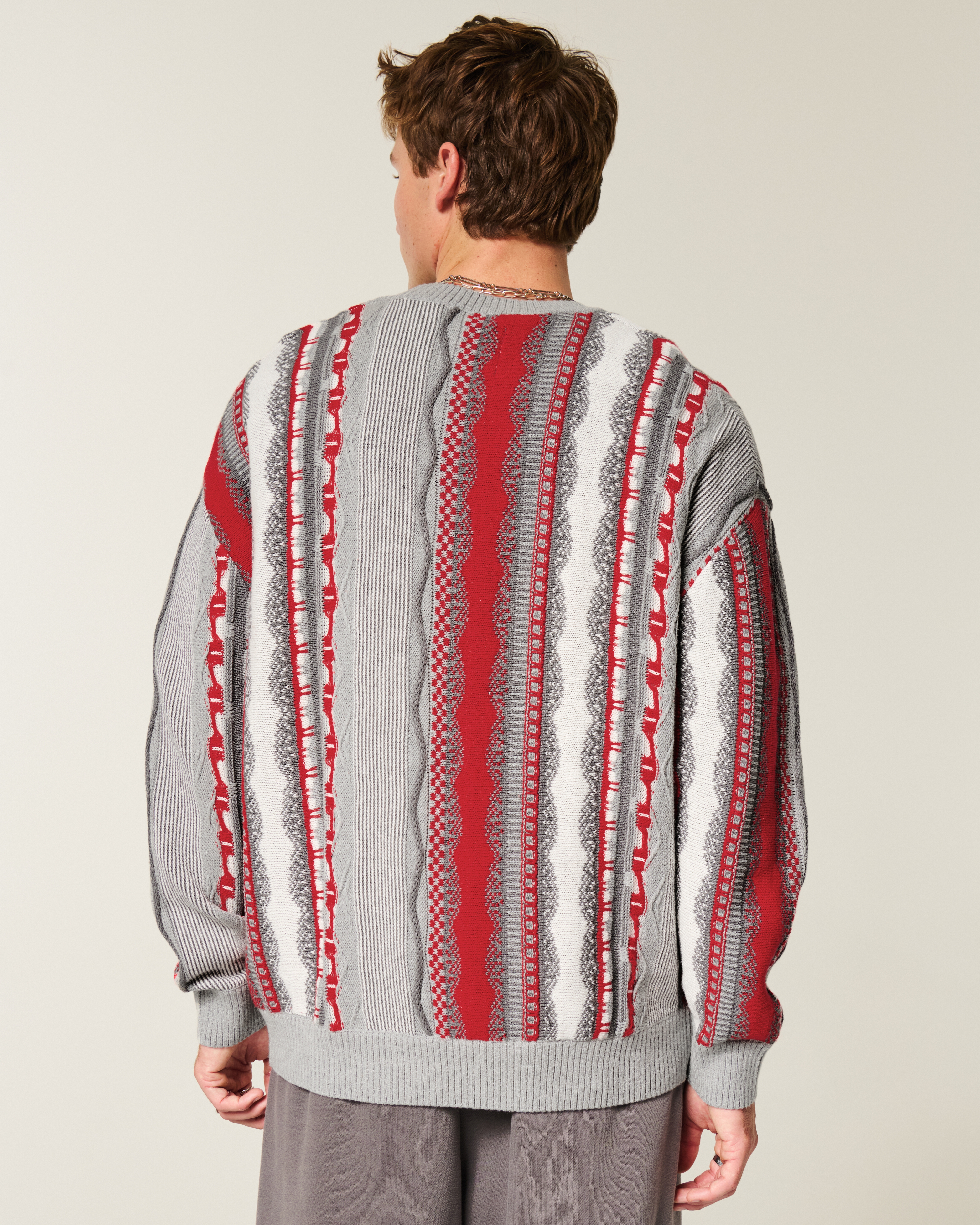 Boxy The Ohio State University Buckeyes Graphic Crew Sweater