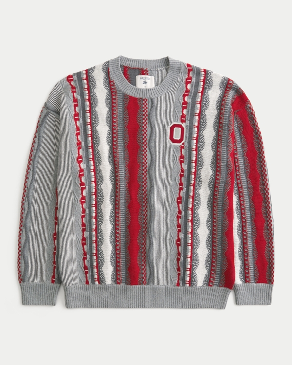 Boxy The Ohio State University Buckeyes Graphic Crew Sweater