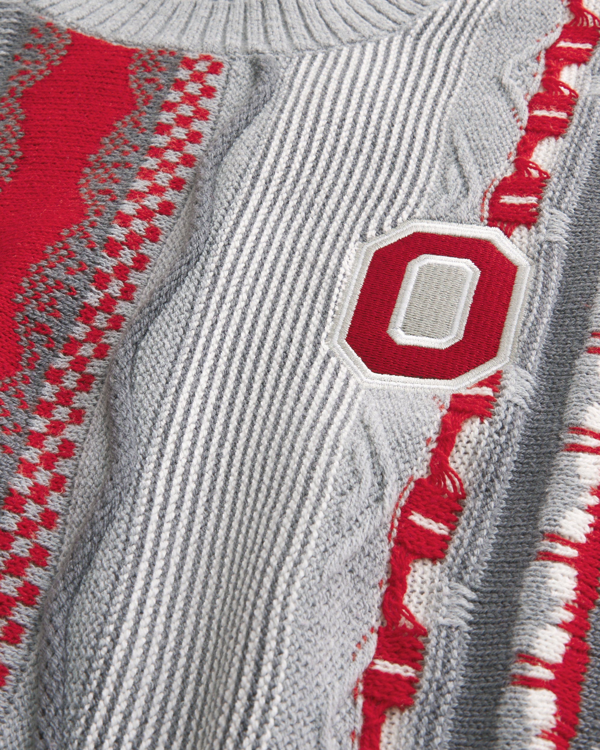 Boxy The Ohio State University Buckeyes Graphic Crew Sweater