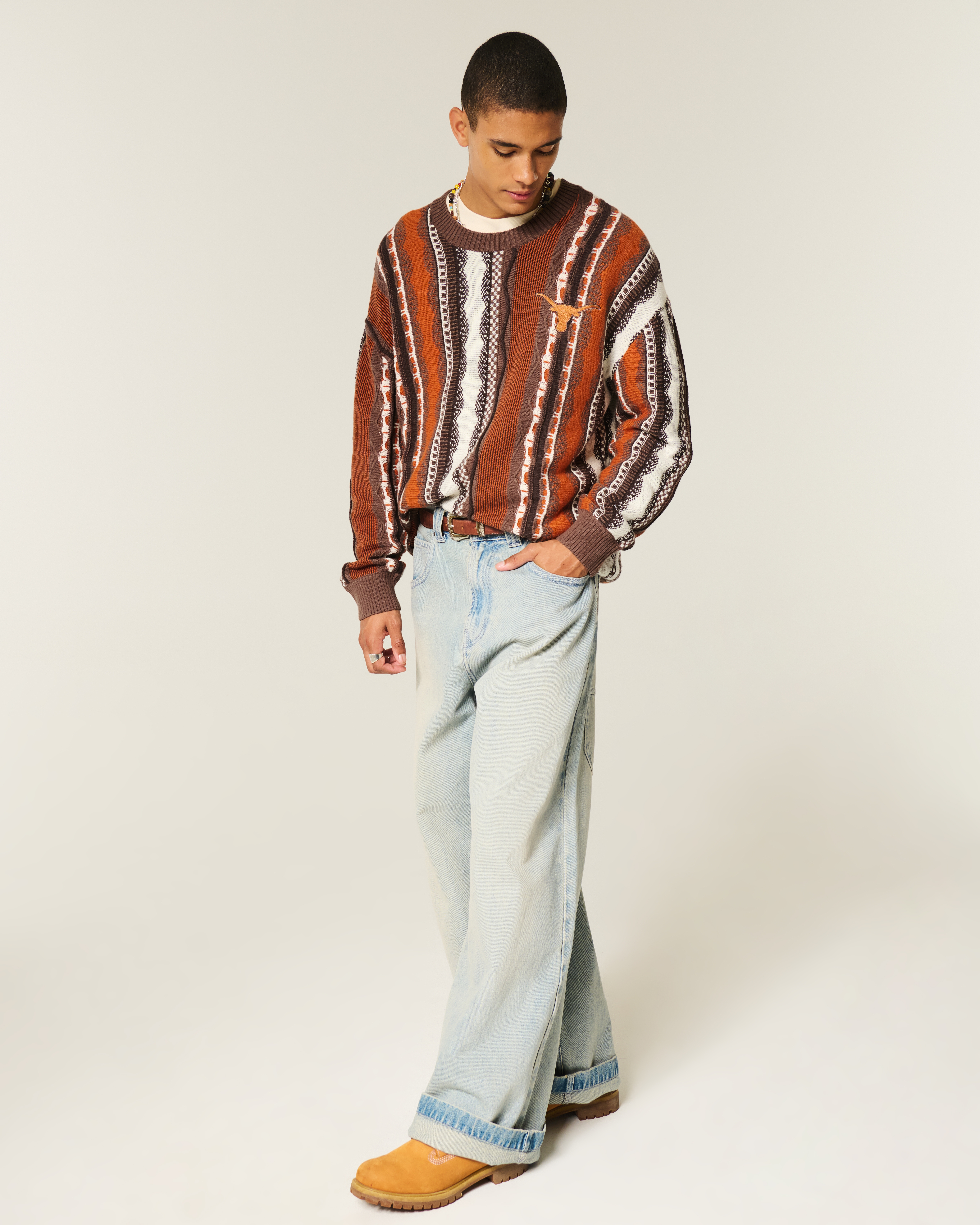 Boxy University of Texas at Austin Longhorns Graphic Crew Sweater