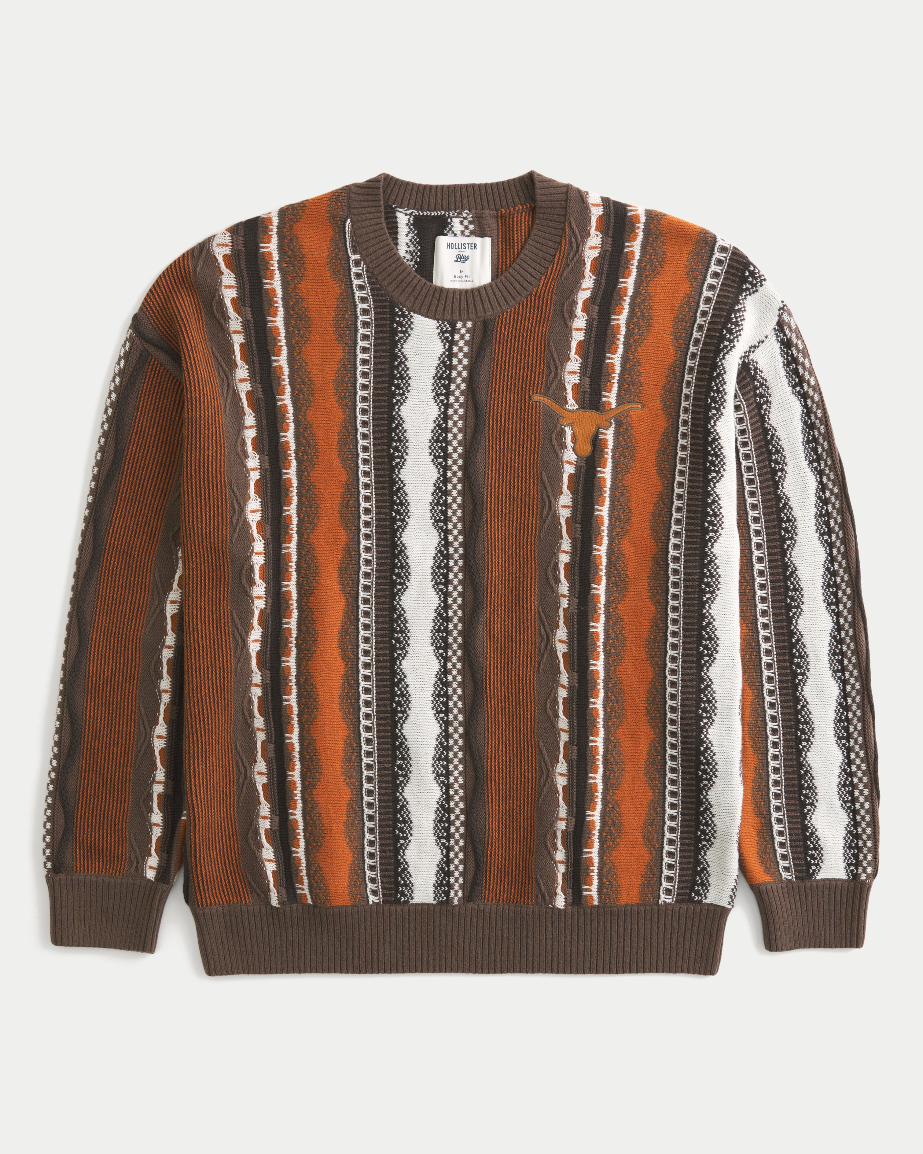 Boxy University of Texas at Austin Longhorns Graphic Crew Sweater