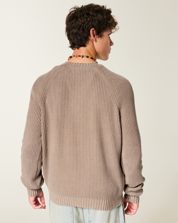 Boxy Washed Crew Sweater, Washed Taupe view 2