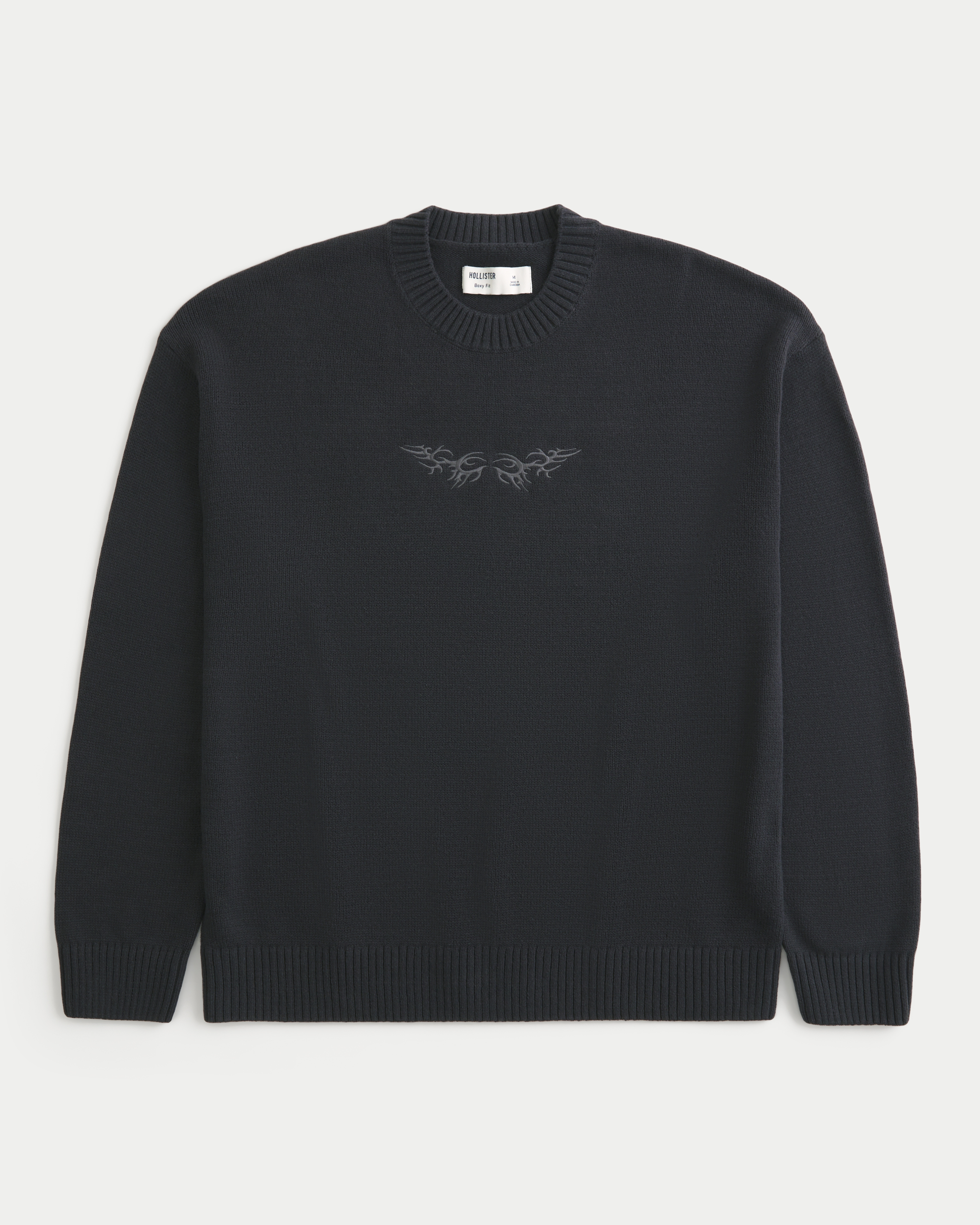 Boxy Graphic Crew Sweater