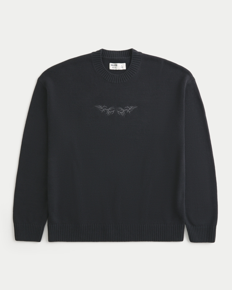 Boxy Graphic Crew Sweater