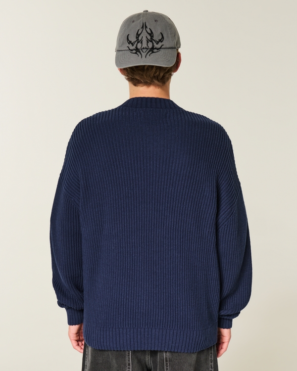 Boxy Tokyo Graphic Crew Sweater, Deep Navy view 2