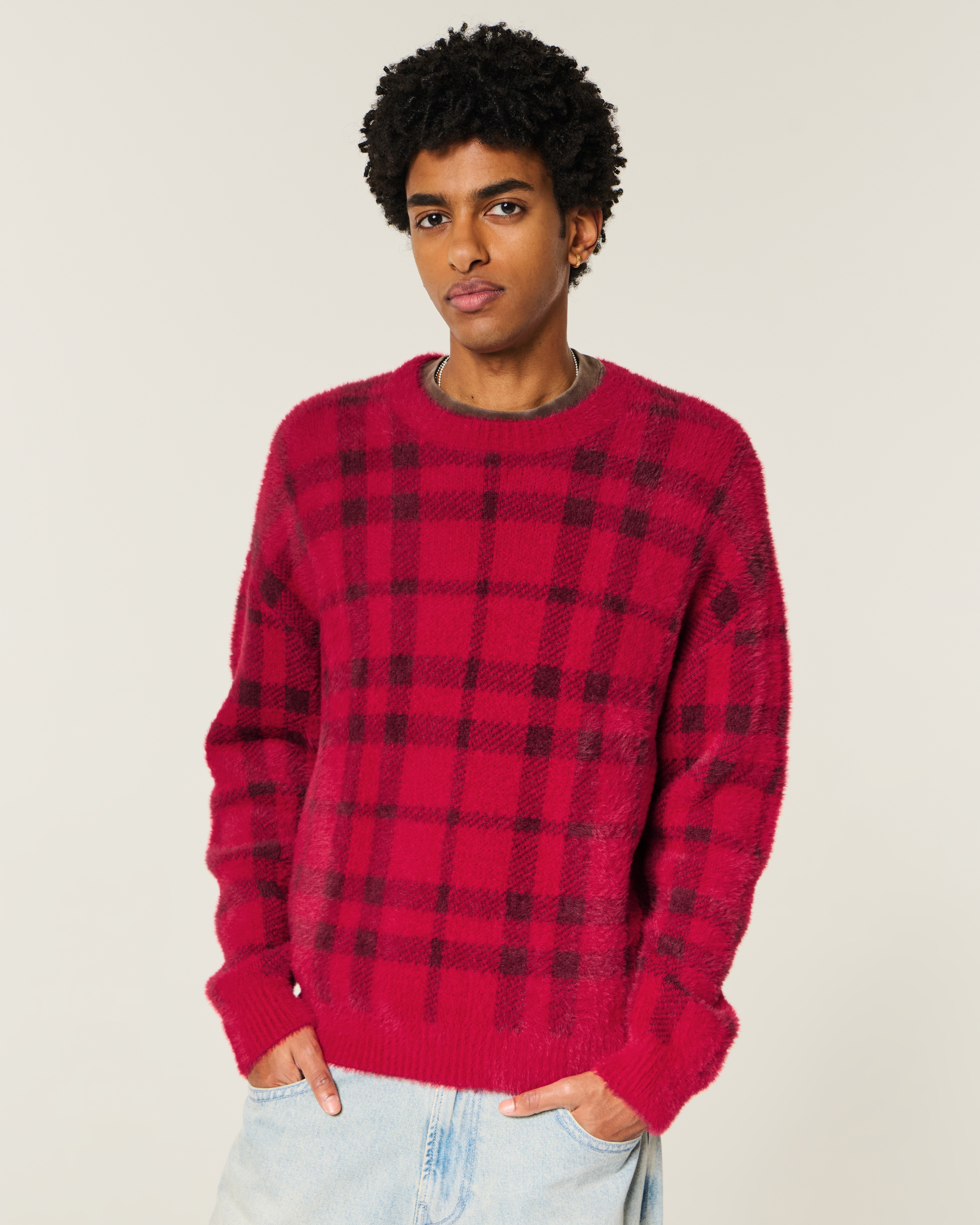 Boxy Fuzzy Crew Sweater