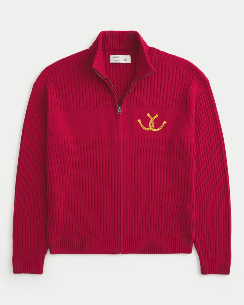 Men's Relaxed Zip-Up Sweater | Men's Tops | HollisterCo.com