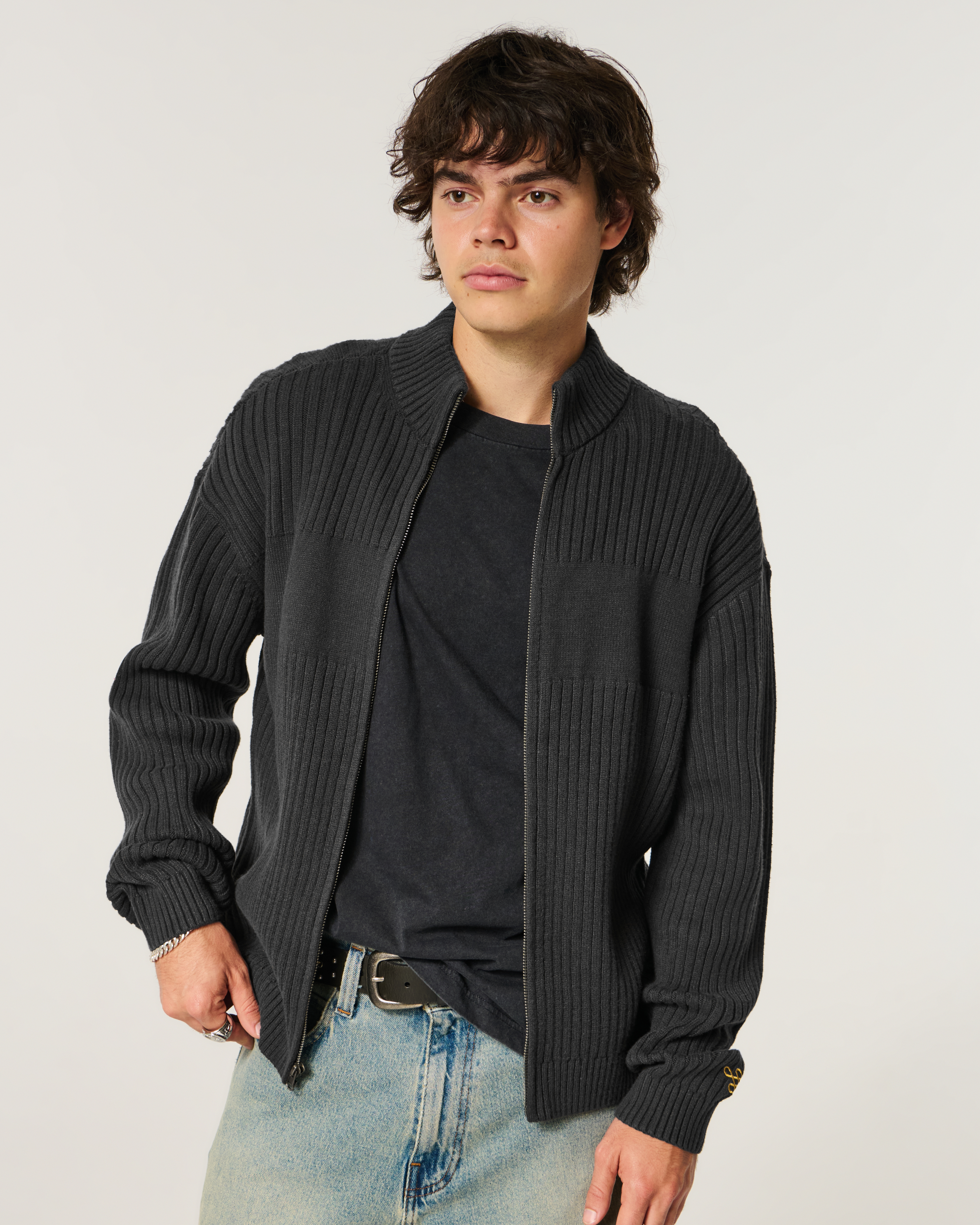 Relaxed Zip-Up Sweater