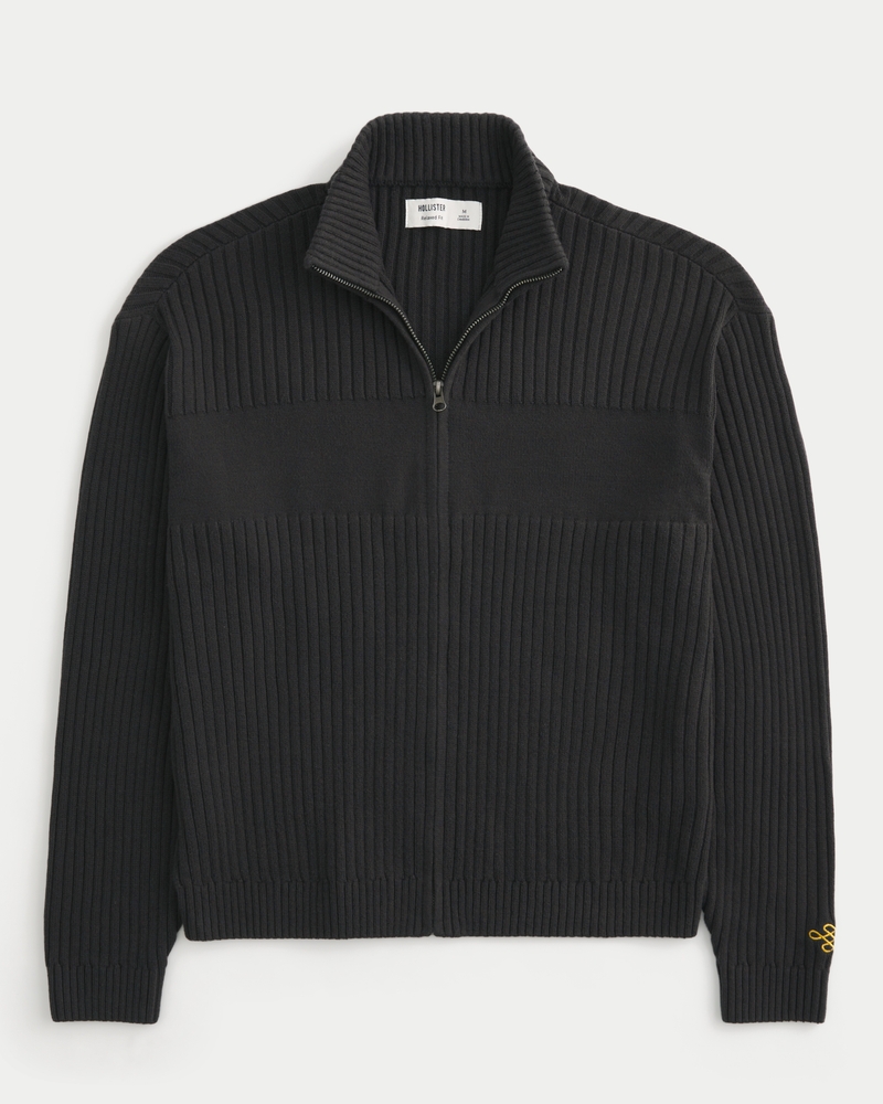 メンズ リラックス ジップアップ セーター | メンズ トップス
