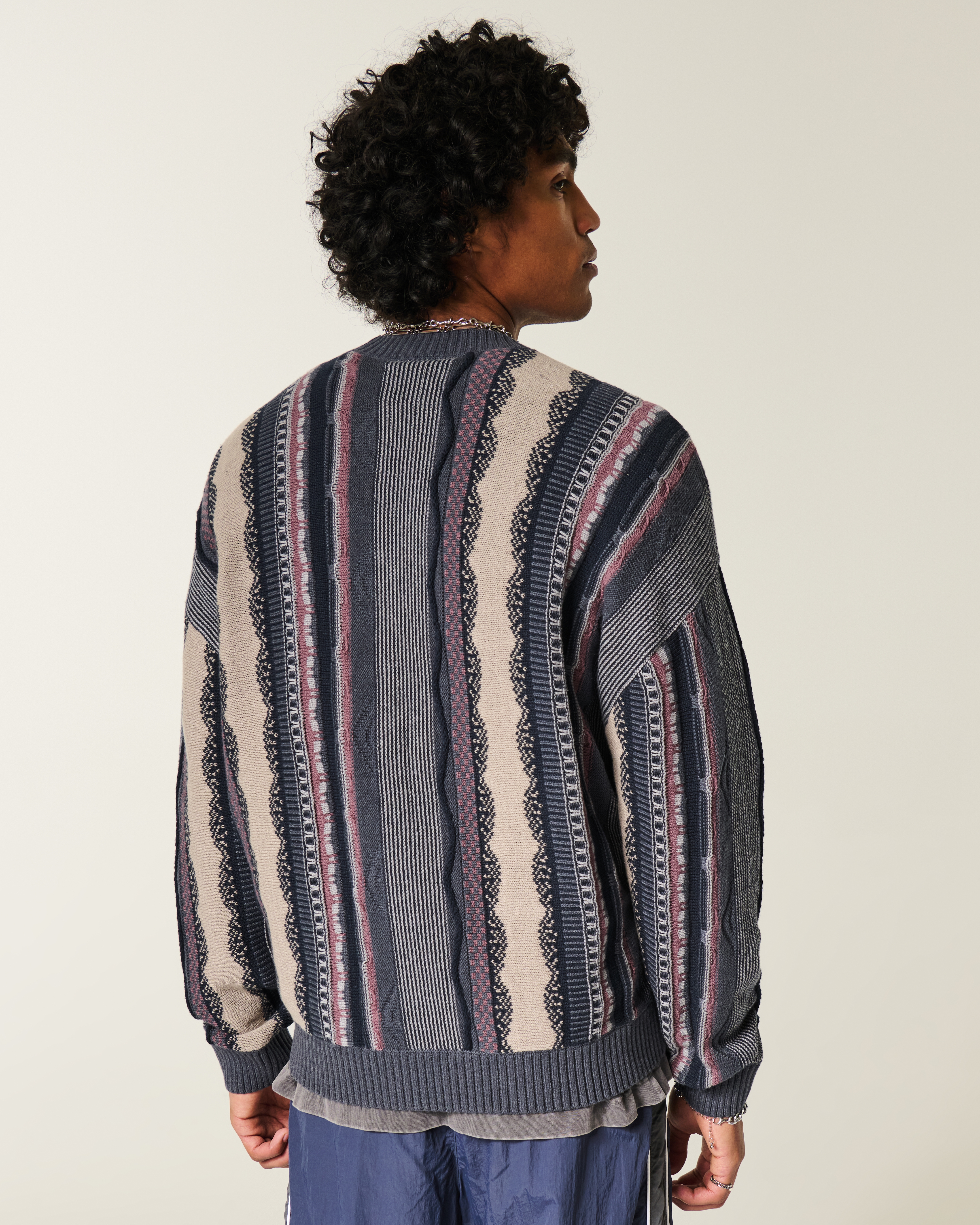 Boxy Striped Crew Sweater