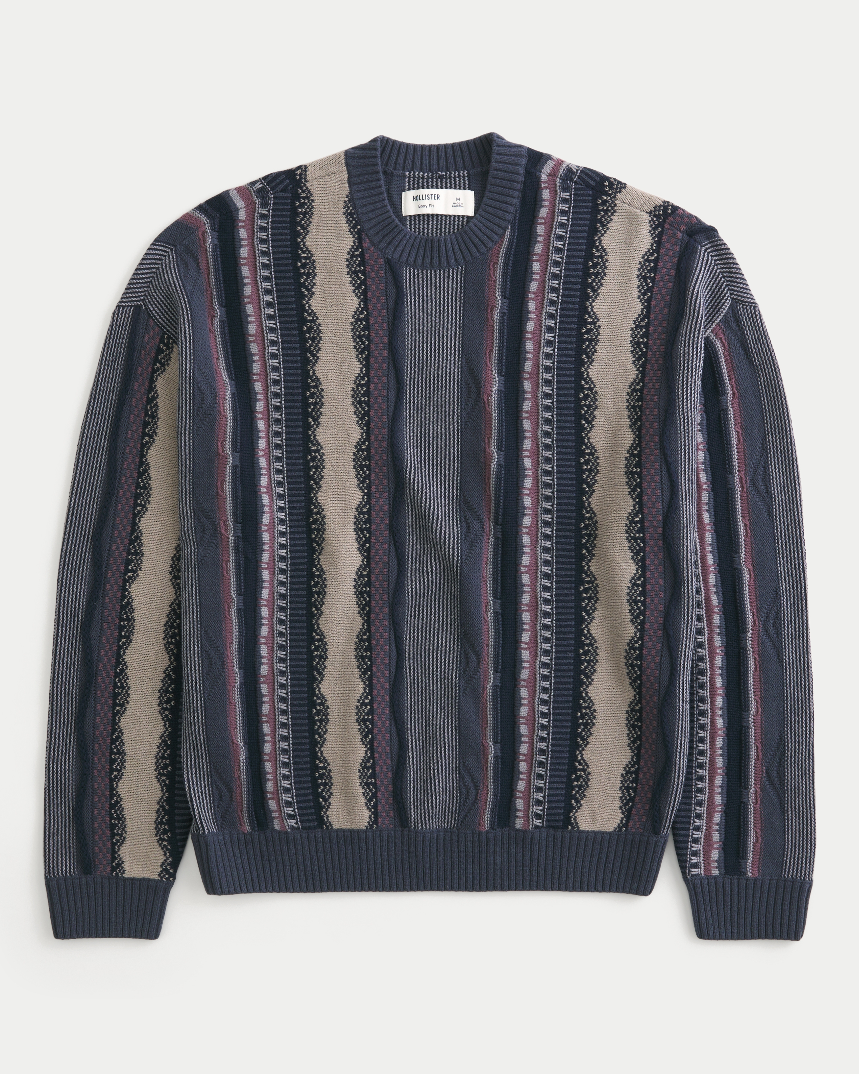 Boxy Striped Crew Sweater