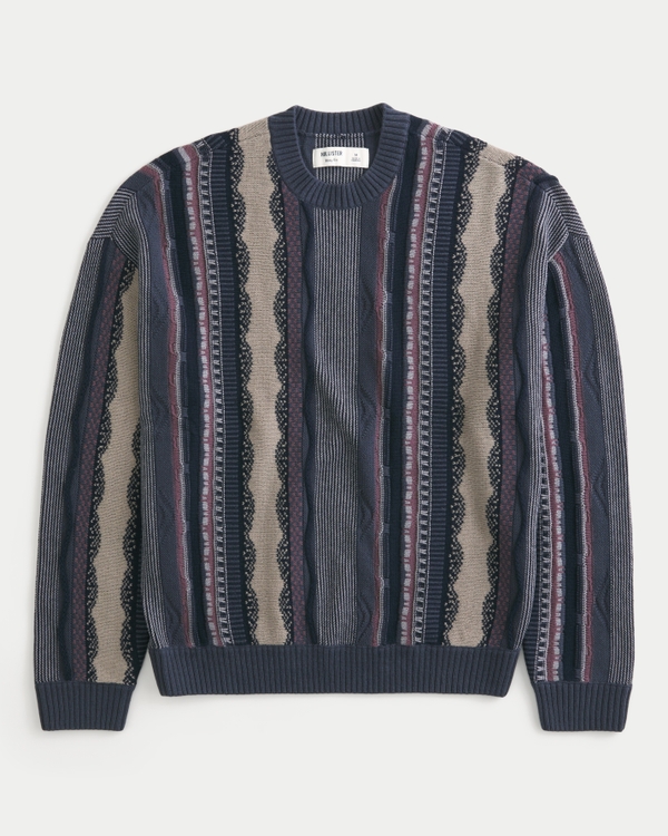 Boxy Striped Crew Sweater