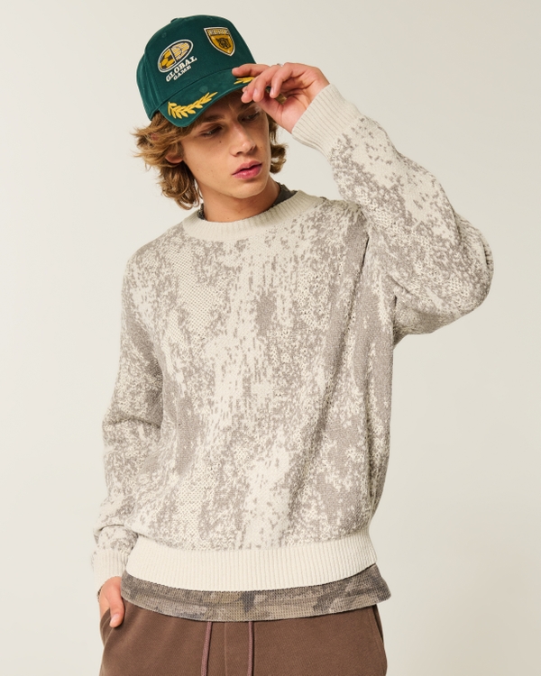 Men's Boxy Pattern Crew Sweater | Men's Clearance | HollisterCo.com