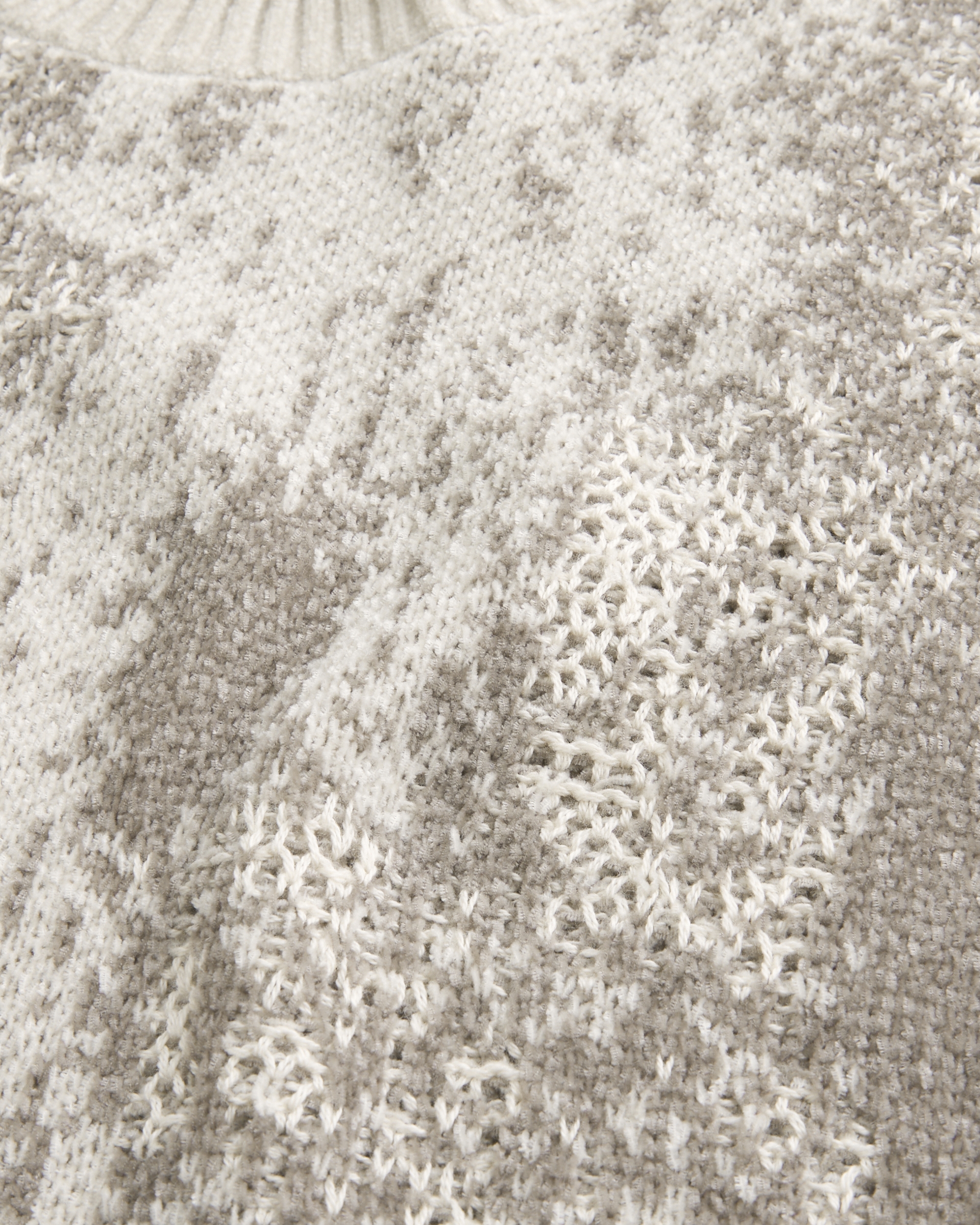 Boxy Pattern Crew Sweater