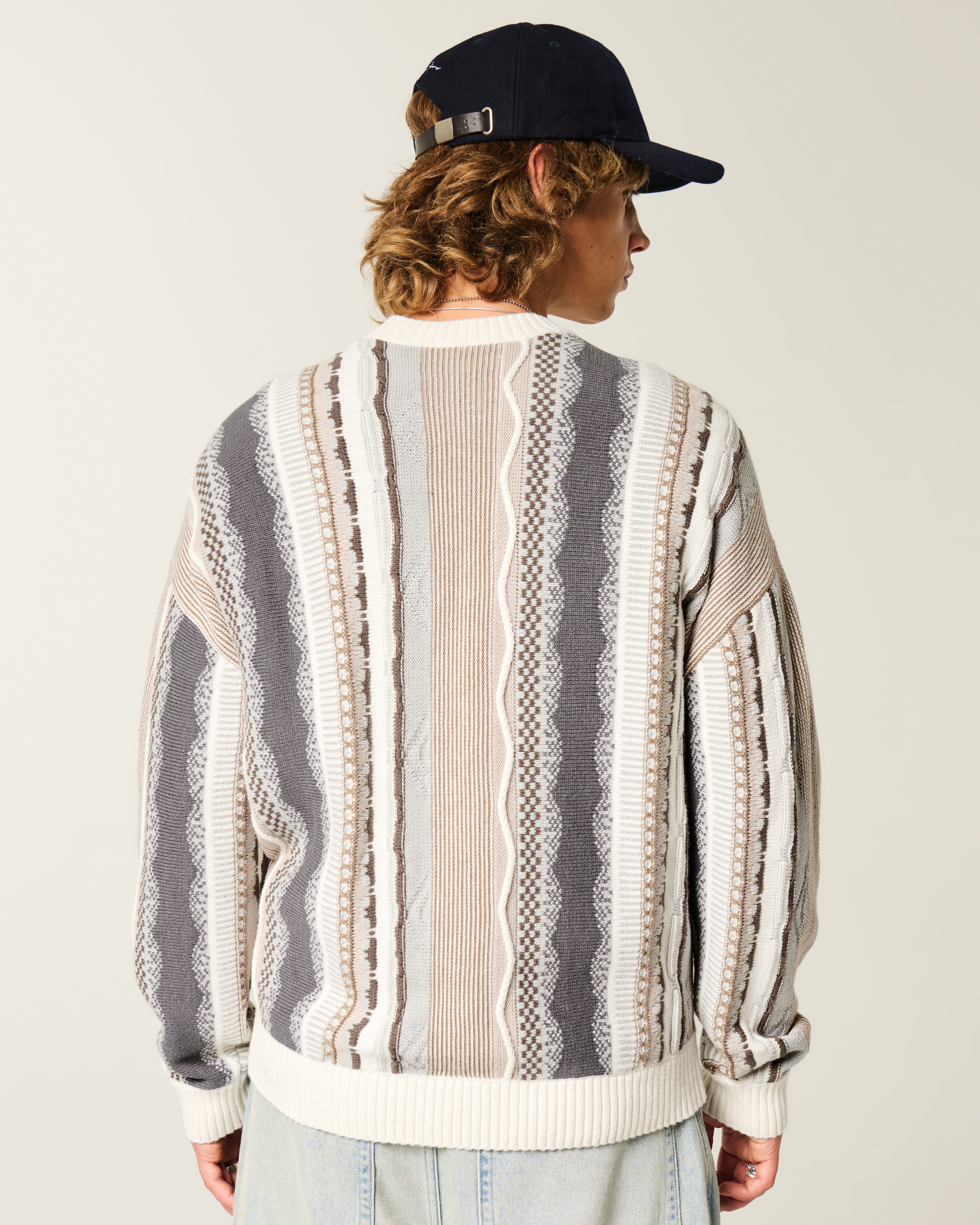 Boxy Striped Crew Sweater