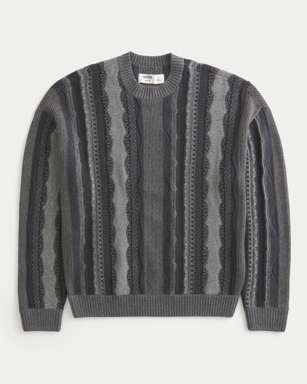 Boxy Striped Crew Sweater