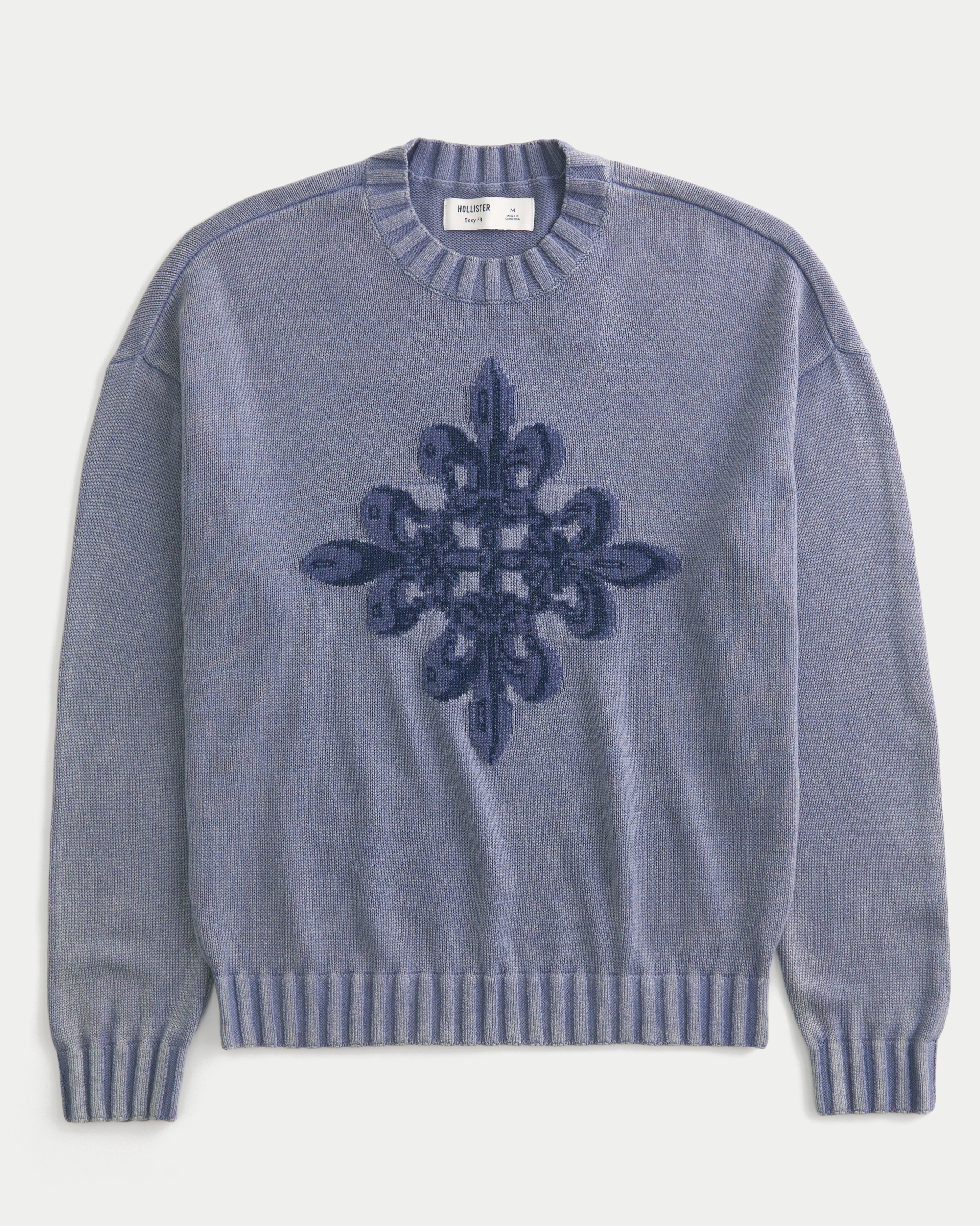 Boxy Graphic Crew Sweater