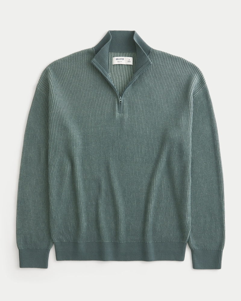 Boxy Quarter-Zip Sweater