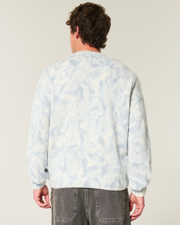 Boxy Crew Sweater, Blue Tie-dye view 2
