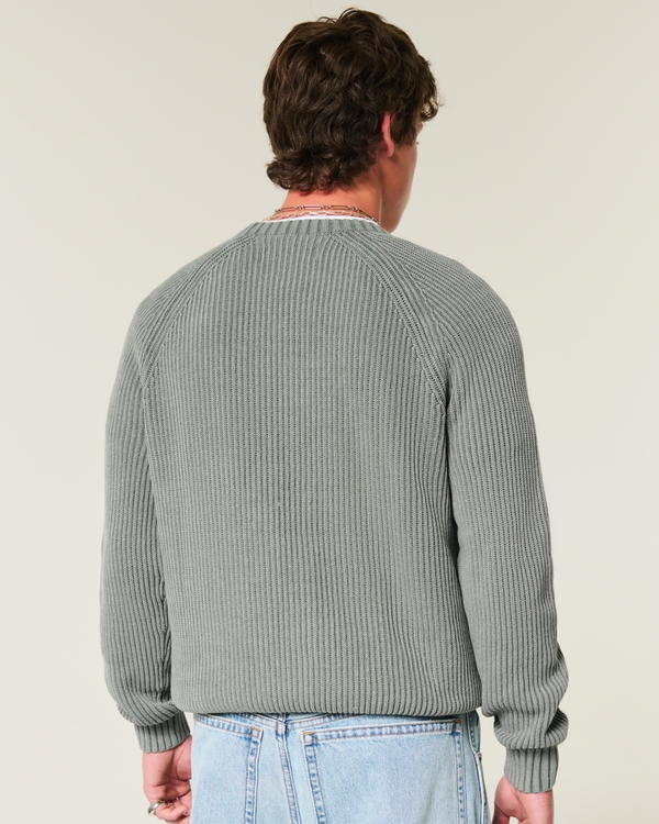 Boxy Crew Sweater, Washed Sage view 2