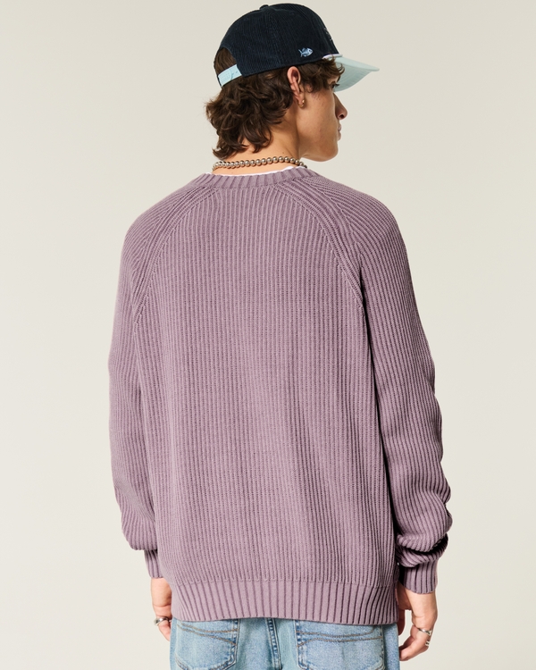 Boxy Crew Sweater, Washed Mauve view 2