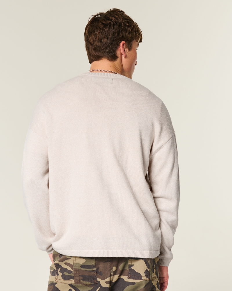 Boxy Cherry Graphic Crew Sweater
