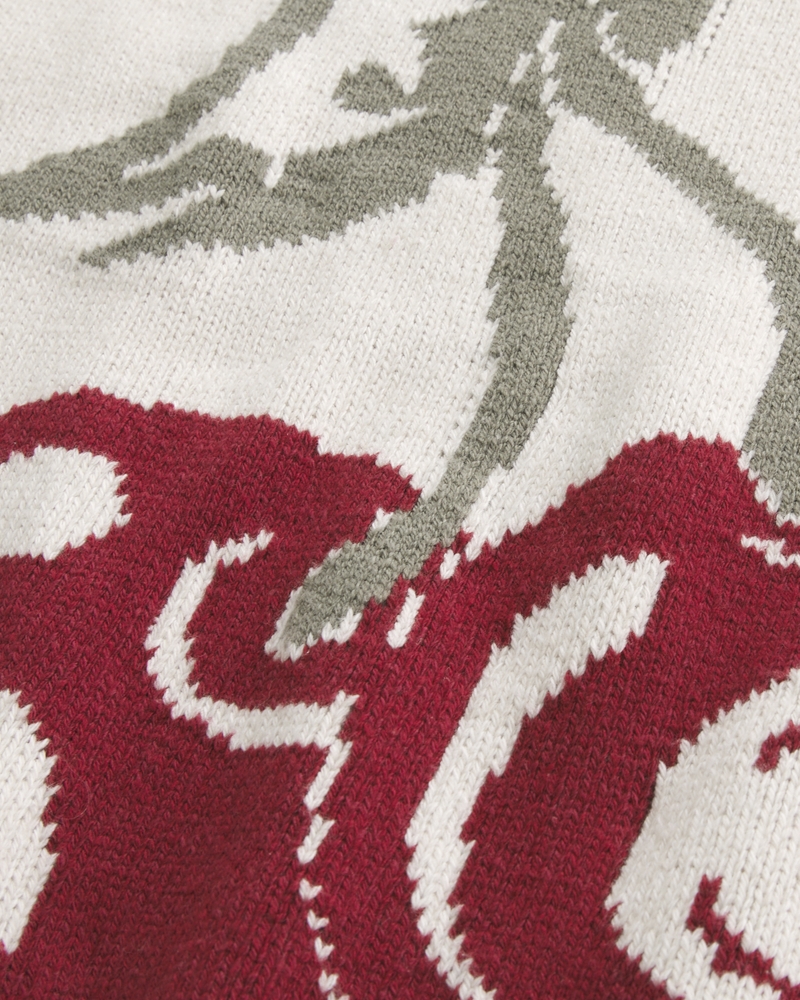 Boxy Cherry Graphic Crew Sweater