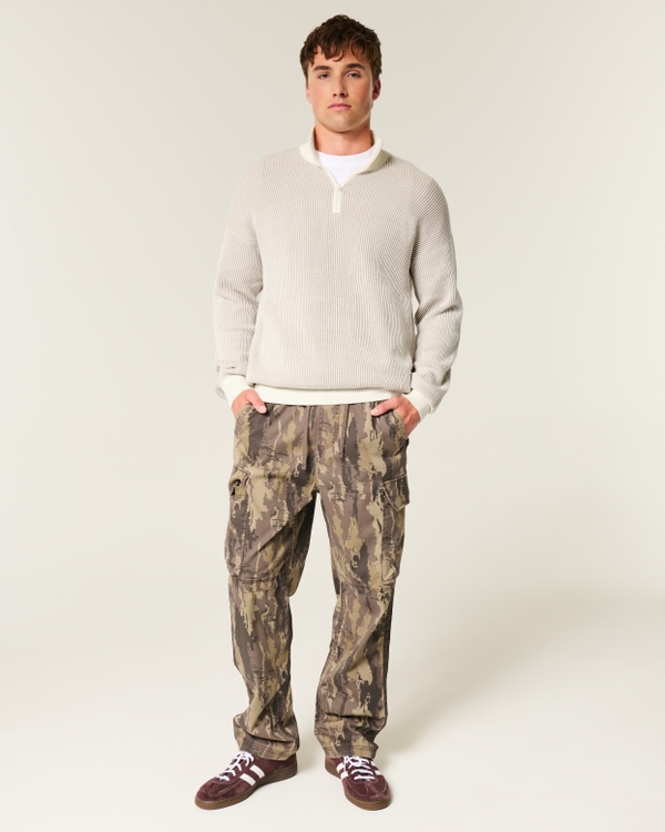 Boxy Quarter-Zip Sweater, Cream view 2