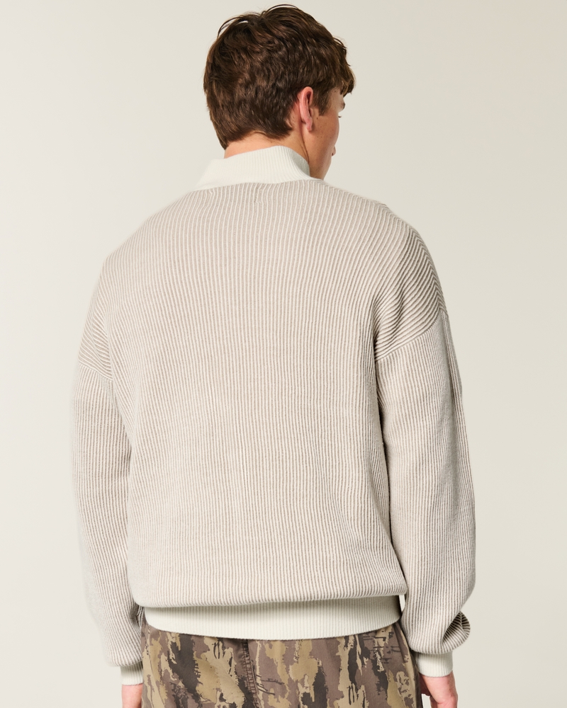 Boxy Quarter-Zip Sweater
