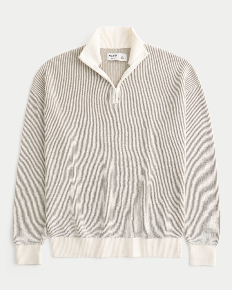 Boxy Quarter-Zip Sweater