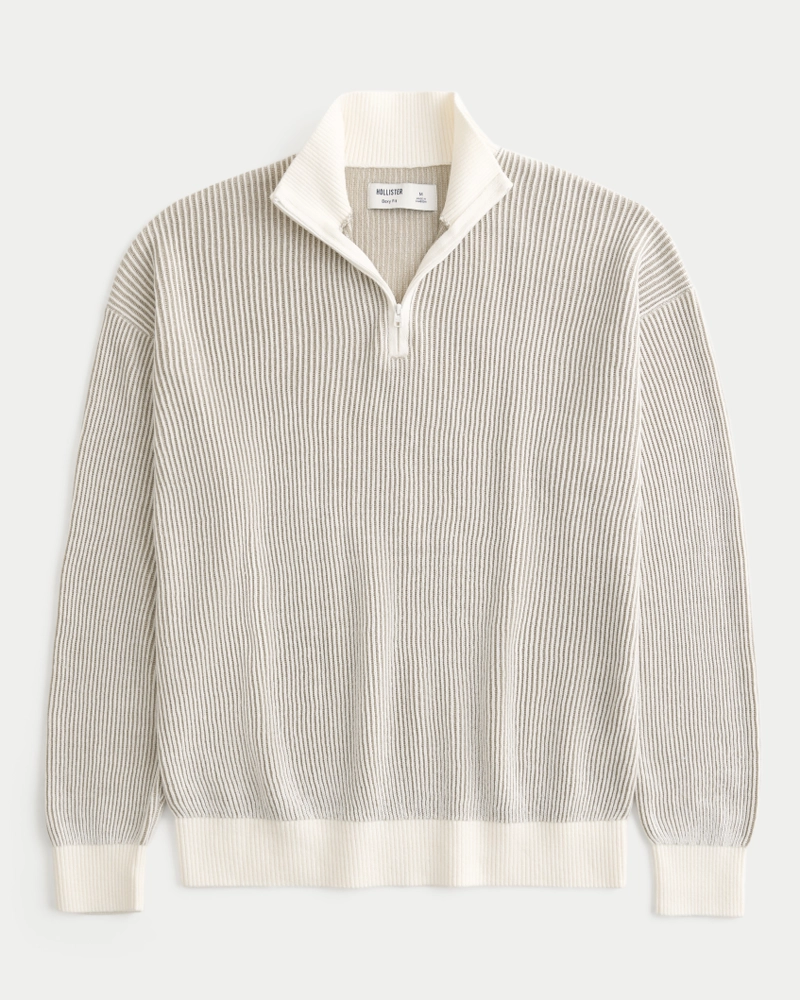 Boxy Quarter-Zip Sweater