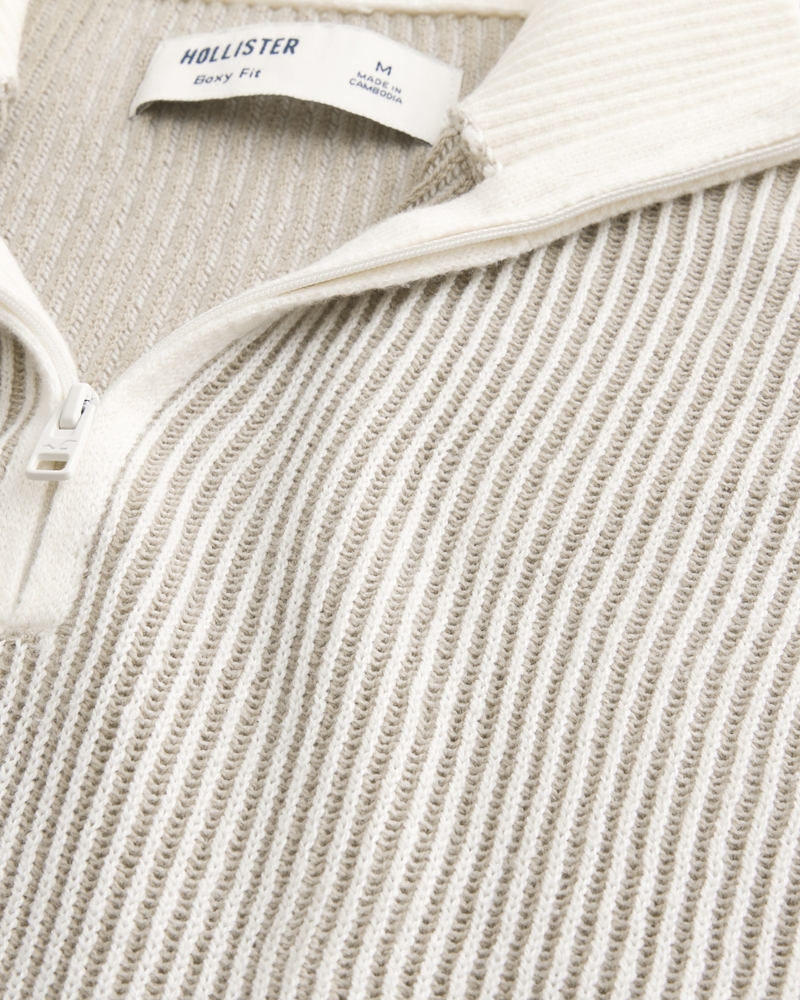Boxy Quarter-Zip Sweater