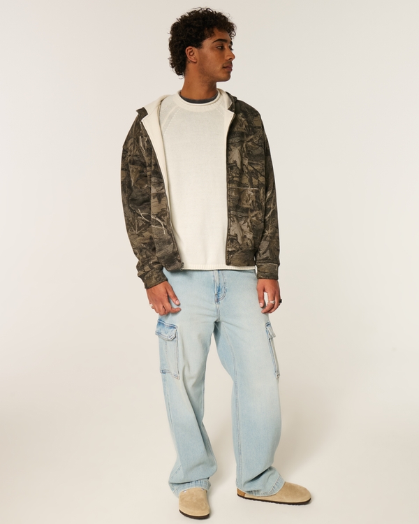 Boxy Roll-Neck Crew Sweater, Cream view 2