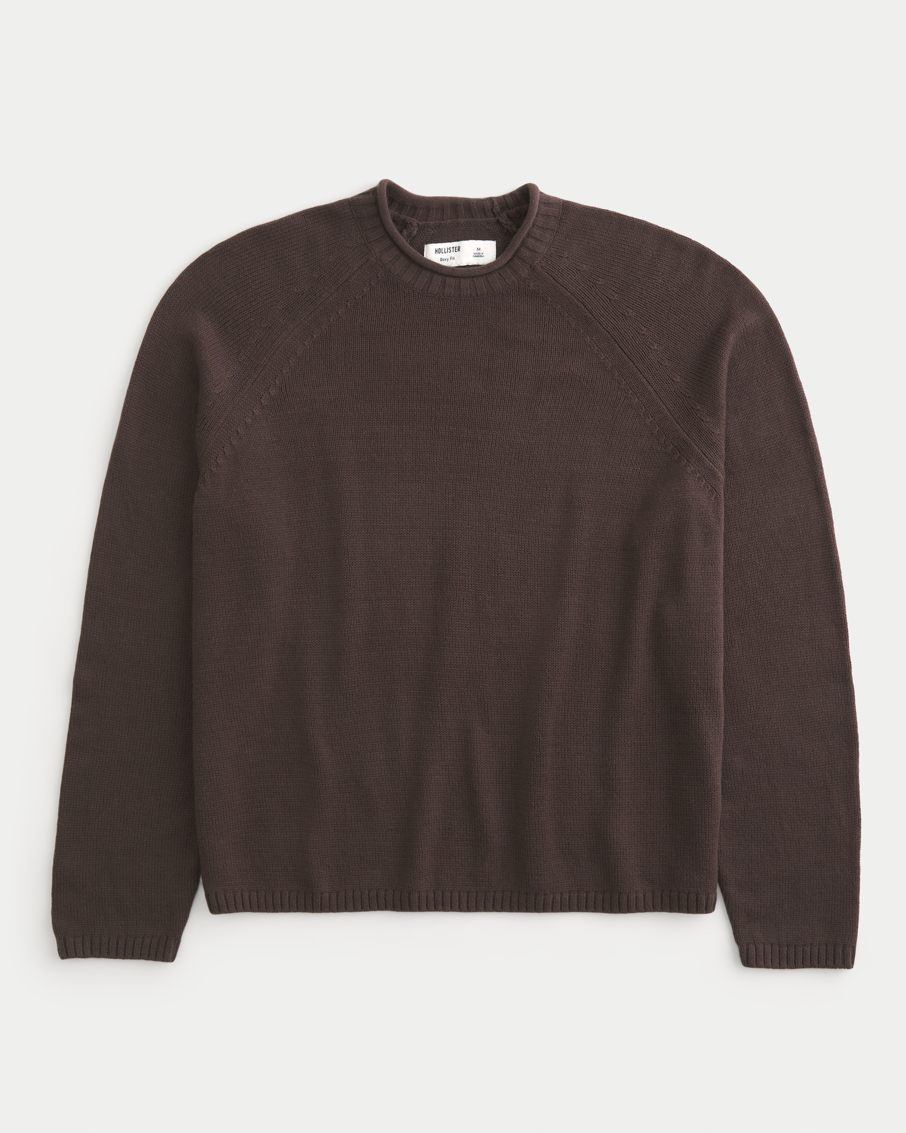 Boxy Roll-Neck Crew Sweater