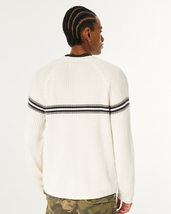 Boxy Logo Crew Sweater, Cream view 2