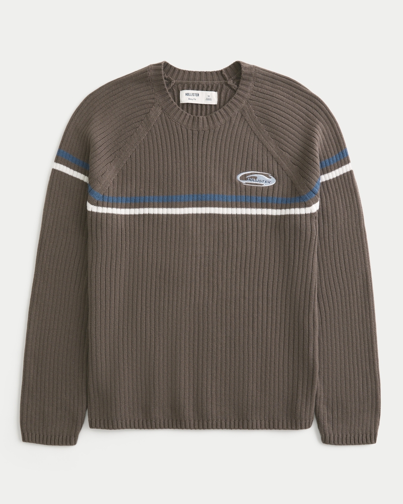 メンズウェア BRIEFING HOL MENS WOOL GAUZE CREW NECK Men's Boxy Logo Crew Sweater | Men's Clearance | HollisterCo.com